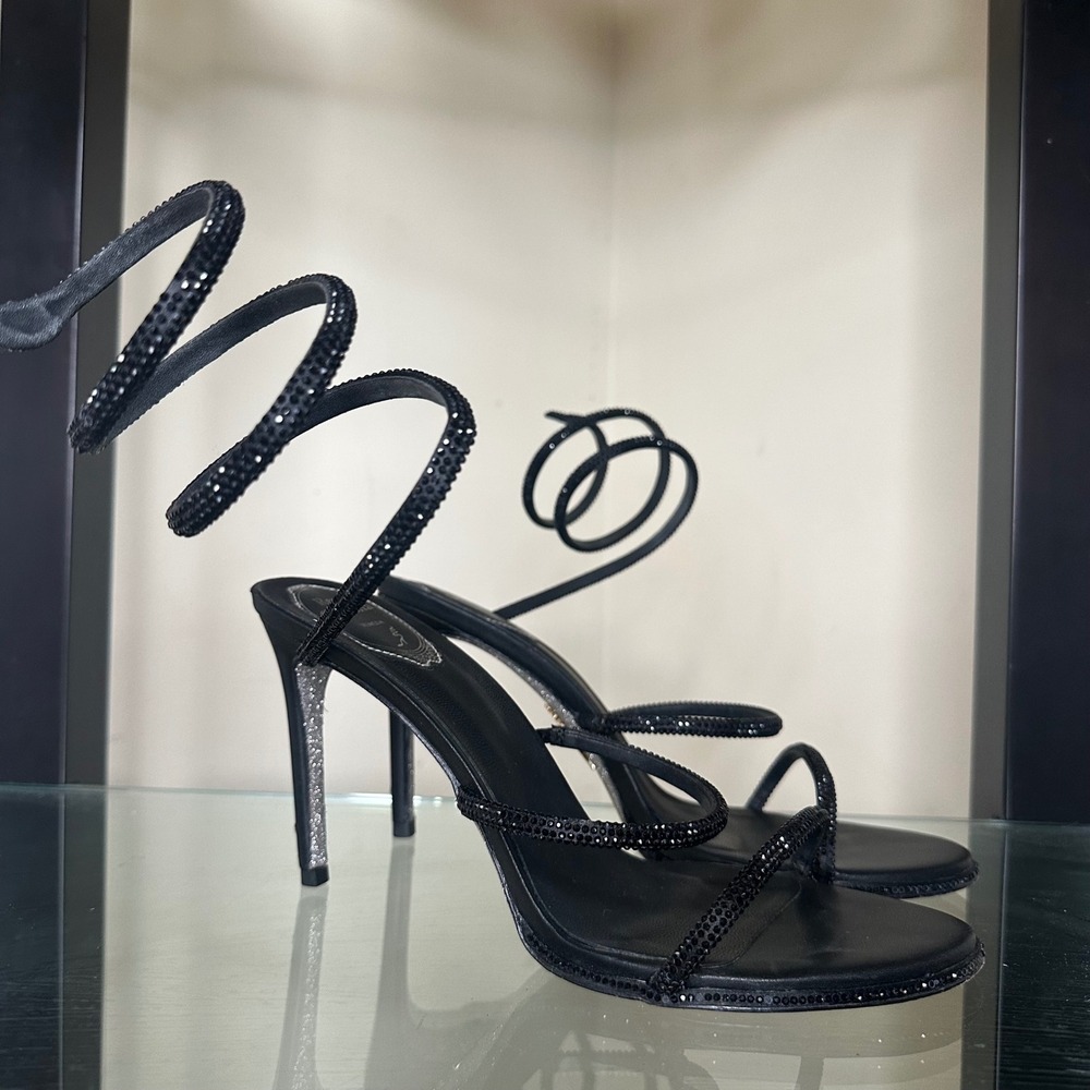 Rene Caovilla Cleo bedazzled wrap around heel size 42